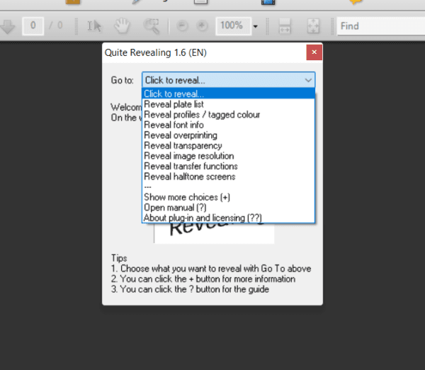 Quite box Revealing V1.6 PDF Plugin